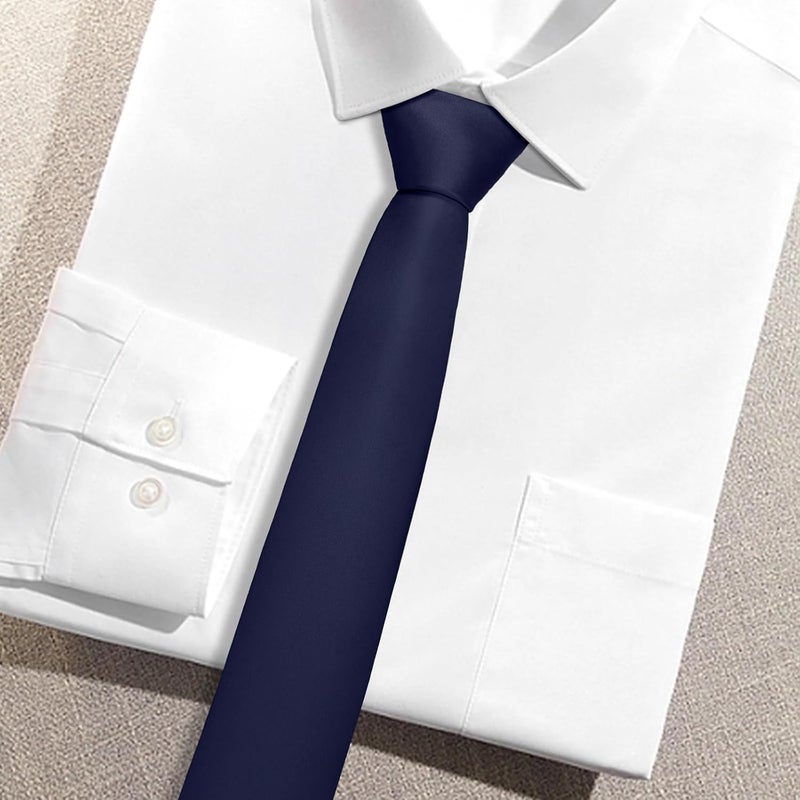 Junmaxroad Store Boys Black Tie Satin Solid Color Necktie for Teen Wedding School Graduation with Gift Box - Image 2